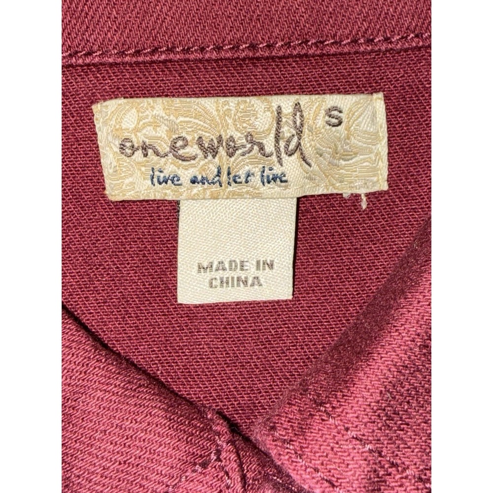 NWT One World Live & Let Live Paisley Sleeves Denim Jacket‎ Western Boho Small - Picture 5 of 9